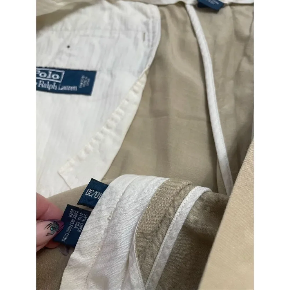 Polo By Ralph Lauren Men’s Vintage Linen Flat Front Pants Size 40 X 30